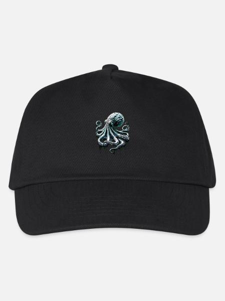 Krake | Oktopus Garten in Streetart - Kinder Basecap - Schwarz