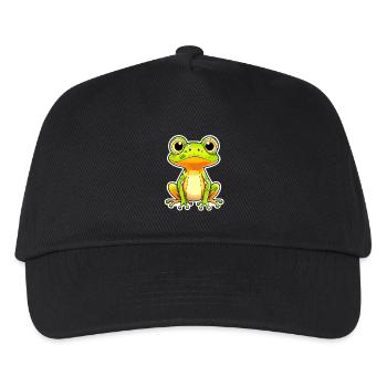 Frosch Grüner Frosch Frosch - Kinder Basecap - Schwarz - Vorne