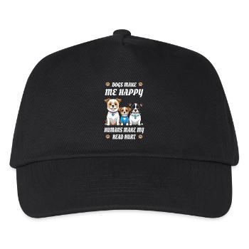 Hunde machen mich Glücklich... - Kinder Basecap - Schwarz - Vorne