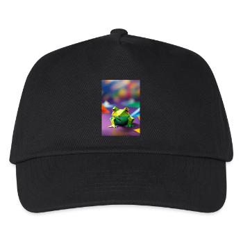 Green Origami Frog - Kids’ Baseball Cap - black - Front