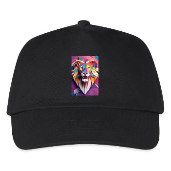 Sunset Monarch: Majestät des geschnitzten Löwen - Kinder Basecap - Schwarz - Vorne