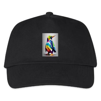 Origami-Pinguin - Kinder Basecap - Schwarz - Vorne
