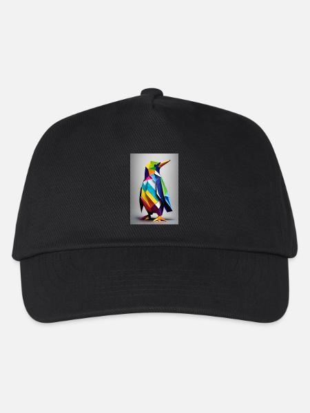 Origami-Pinguin - Kinder Basecap - Schwarz