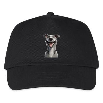 Grinning Greyhound Mascot - Kids’ Baseball Cap - black - Front