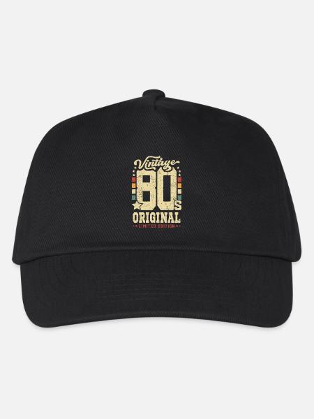 Vintage - Retro 80er Jahre limitierte Auflage - Kinder Basecap - Schwarz