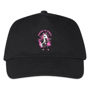 Rock 'n' Roll Einhorn - Kinder Basecap - Schwarz - Vorne