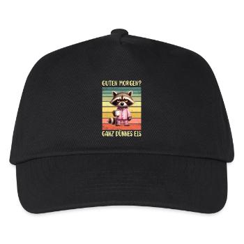 Waschbär Morgenmuffel - Kinder Basecap - Schwarz - Vorne