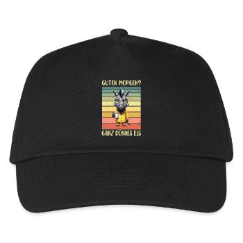 Zebra Morgenmuffel - Kinder Basecap - Schwarz - Vorne
