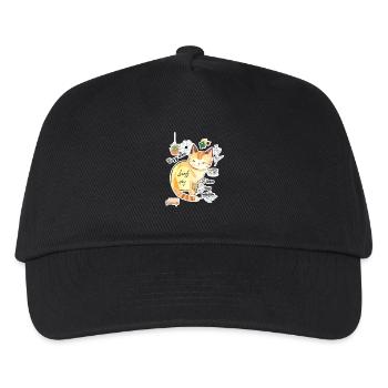😽Süße gemütliche Katze entzückende entspannende Selbstliebe - Kinder Basecap - Schwarz - Vorne