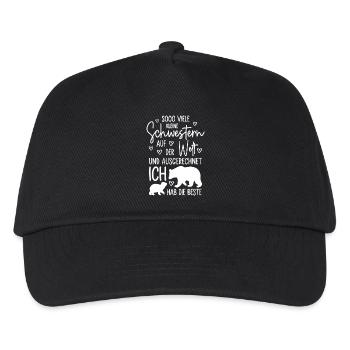 So viele Schwestern Eisbär Beste kleine Schwester - Kinder Basecap - Schwarz - Vorne