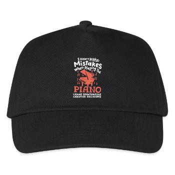 Klavierspieler Pianist - Kinder Basecap - Schwarz - Vorne