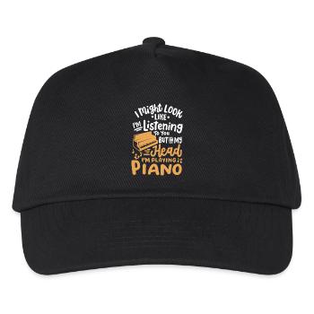 Klavierspieler Pianist - Kinder Basecap - Schwarz - Vorne