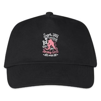 Eishockey Eishockeyspielerin - Kinder Basecap - Schwarz - Vorne