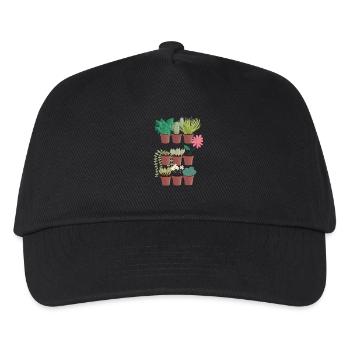 Topfpflanzen Trio - Kinder Basecap - Schwarz - Vorne