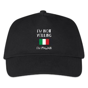 Ich schreie nicht, ich bin Italiener - Lustig - Kinder Basecap - Schwarz - Vorne
