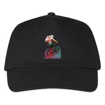 Mountain bikers sport art - Kids’ Baseball Cap - black - Front