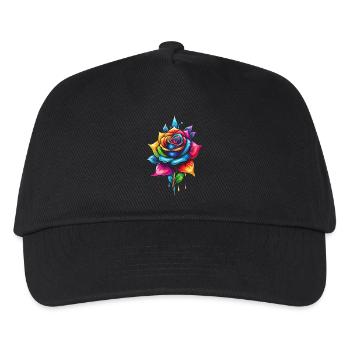 Rose mehrfarbige Blume - Kinder Basecap - Schwarz - Vorne