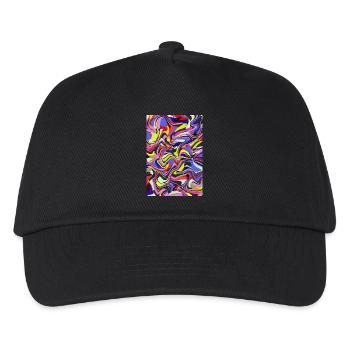Abstract colorful pattern liquid - Kids’ Baseball Cap - black - Front