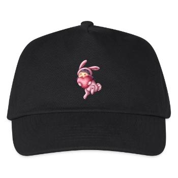 Hase Bunny Herz Heart Kawaii Niedlich Süß Cute Kid - Kinder Basecap - Schwarz - Vorne