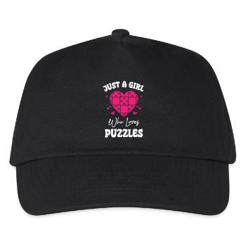 Just A Girl Who Loves Puzzles - Kinder Basecap - Schwarz - Vorne