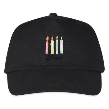4e anniversaire bougie - Casquette de baseball Enfant - noir - Devant