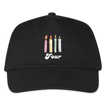 4e anniversaire bougie - Casquette de baseball Enfant - noir - Devant