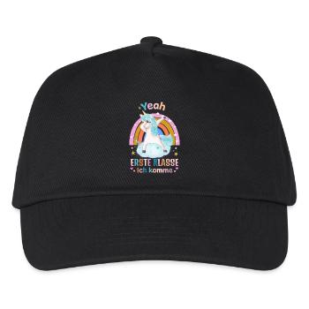School, First Grade with Unicorn - Kids’ Baseball Cap - black - Front