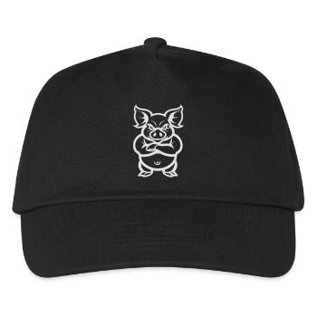 pig animal - Kinder Basecap - Schwarz - Vorne