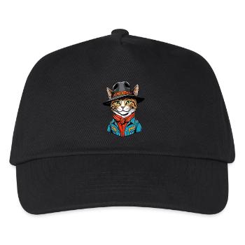 Cute cat cowboy - Kids’ Baseball Cap - black - Front