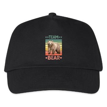 Braunbär Grizzly Bär - Kinder Basecap - Schwarz - Vorne