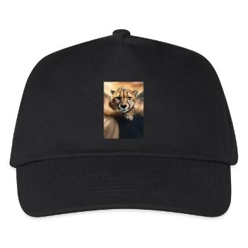 Sprintender Gepard - Kinder Basecap - Schwarz - Vorne