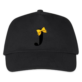 Letter j yellow bow - Kids’ Baseball Cap - black - Front