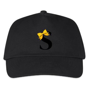 Buchstabe s gelbe Schleife - Kinder Basecap - Schwarz - Vorne
