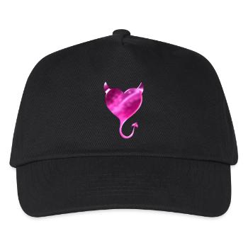 Cœur du diable rose - Casquette de baseball Enfant - noir - Devant