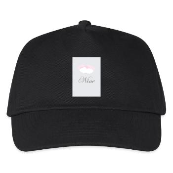 Cloud Nine Grey and Pink with Fluffy Clouds - Kids’ Baseball Cap - black - Front