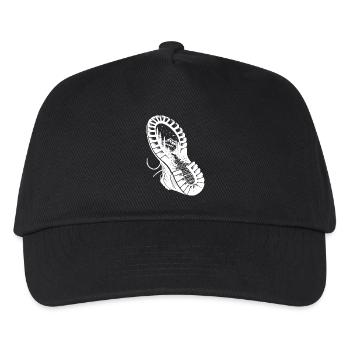 Wanderschuh mit Natur Berg Landschaft Profil - Kinder Basecap - Schwarz - Vorne
