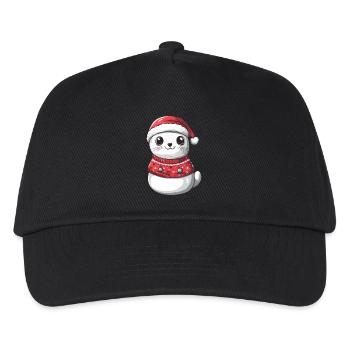 Seal Animal Christmas Comic - Kids’ Baseball Cap - black - Front