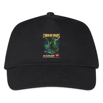 Cthulhu Awaits: Cosmic Horror Universe Illustration - Kinder Basecap - Schwarz - Vorne