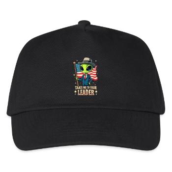 Funny Alien Take Me to Your Leader USA Patriotic - Kids’ Baseball Cap - black - Front
