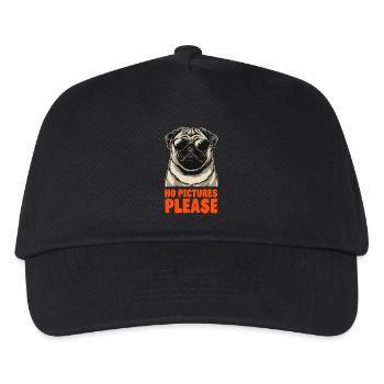 Pug with Sunglasses - No Pictures Please - Privacy - Kids’ Baseball Cap - black - Front