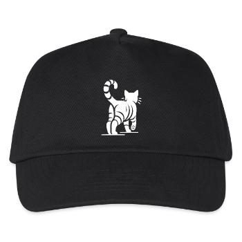 Back view of an elegant cat with stripes - Kids’ Baseball Cap - black - Front