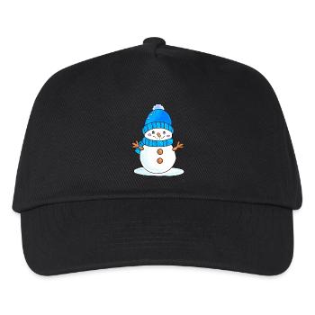 Schneemann - Kinder Basecap - Schwarz - Vorne