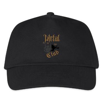T shirt Design/spruch ,Metal club est born - Kinder Basecap - Schwarz - Vorne