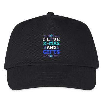 I Love X-mas and Gifts - Kinder Basecap - Schwarz - Vorne