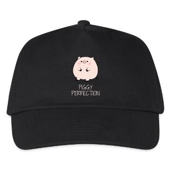 Niedliches kleines Schweinchen - Kinder Basecap - Schwarz - Vorne