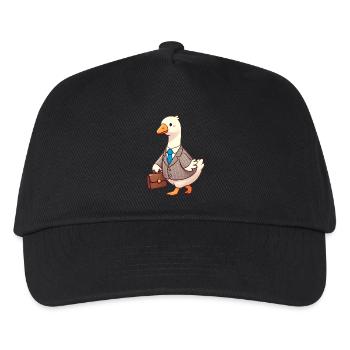 Ernsthafte Gans im Business-Anzug-Design - Kinder Basecap - Schwarz - Vorne