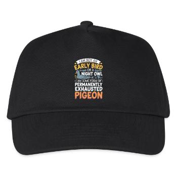 Not Early Bird or Night Owl Just Always Exhausted4 - Kinder Basecap - Schwarz - Vorne