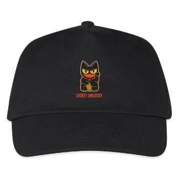 Glückliche unglückliche Katze - Kinder Basecap - Schwarz - Vorne