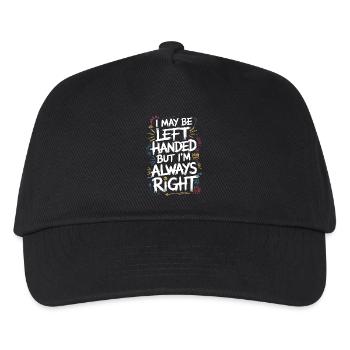 Humorous design for left-handers - Kids’ Baseball Cap - black - Front