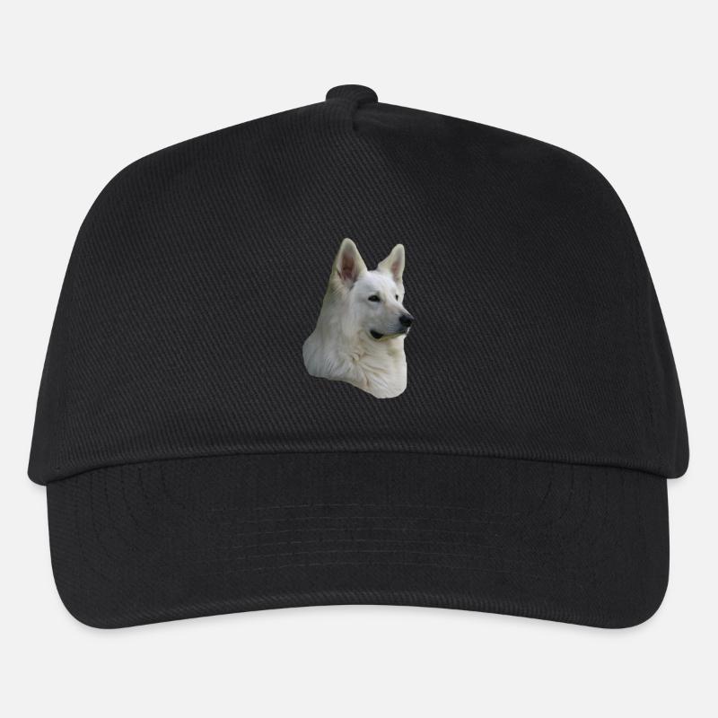 weisser Schäferhund Kopf - Kinder Basecap - Schwarz